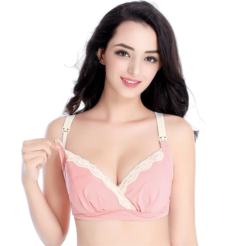 

New wireless lace maternity nursing bra open button large size d cup mother feeding bra sexy sexy nursing bras for breastfeeding