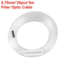 Câble de Fiber optique en plastique PMMA, 0.75mm x 25 pièces x 5M, lueur d'extrémité, pour tous les types de moteur lumineux LED, bricolage effet ciel étoilé