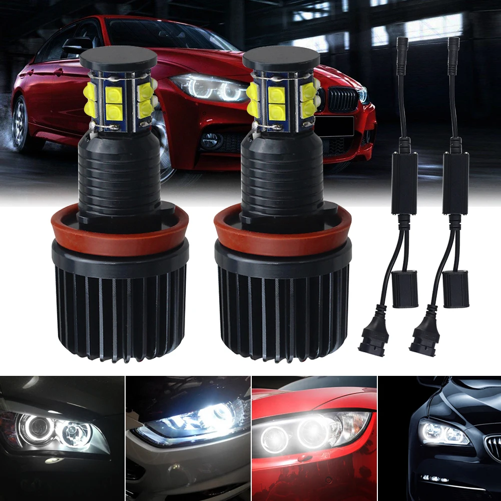 Farol de Led Olhos de Anjo 6500k para Bmw Automotivo Halo Anel Lâmpada E92 E93 E63 Lâmpadas E70 Acessórios Automotivos Interior h8 120w 2 para bmw e92 e93 e63 lâmpadas e70