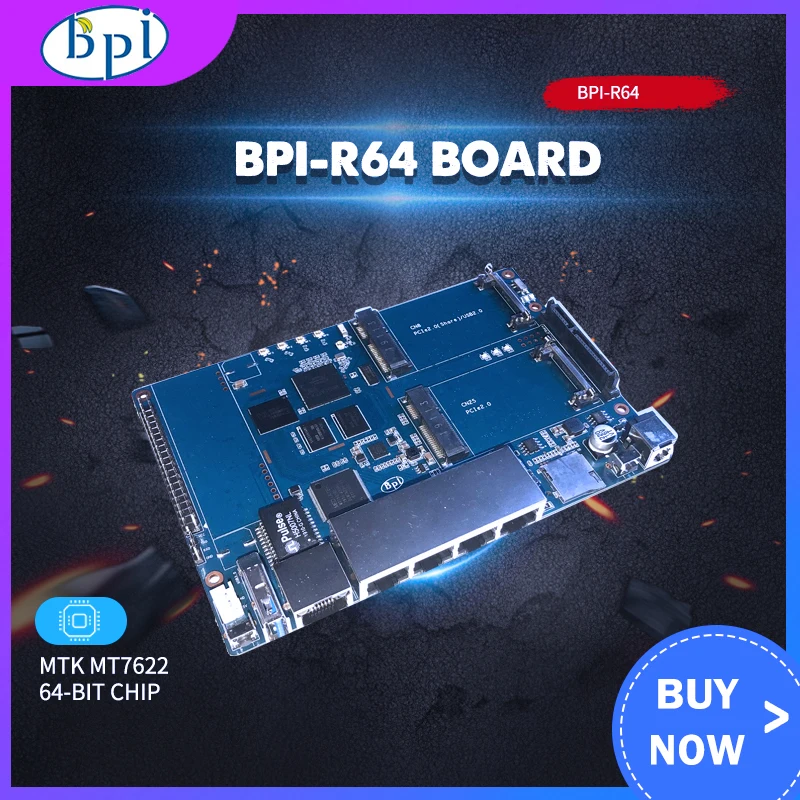 Новое поступление Banana PI BPI R64 MT 7622 Opensource маршрутизатор с 12V 2A DC мощность