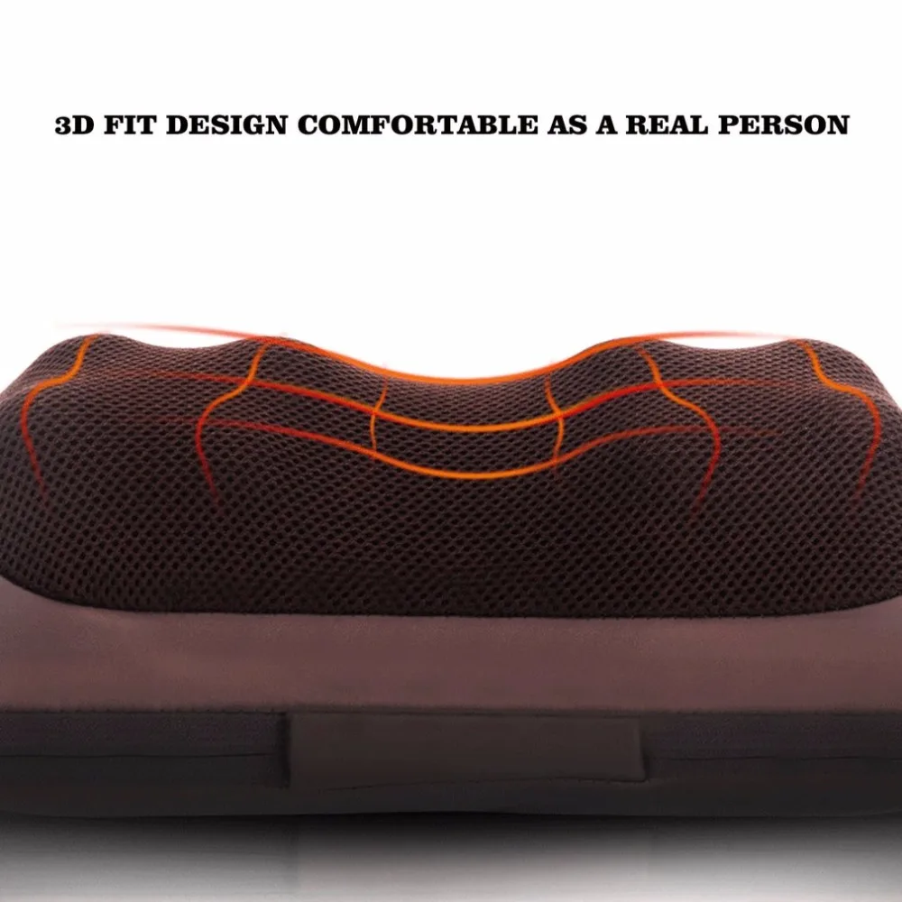 

New Electric Infrared Heating Kneading Neck Shoulder Back Waist Body Spa Massage Pillow Car Home Chair Shiatsu Massager Relaxati