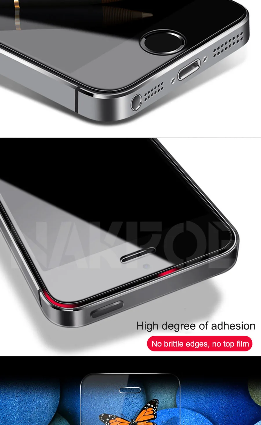 9D закаленное стекло для Apple iPhone 5S 5 SE защита экрана Анти-взрыв защитная пленка, стекло для iPhone 5S, SE 4S стекло