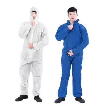 

Protective Clothing Disposable Sanitary Isolation Antivirus Factory Hospital Safety Clothing Antistatic Hooded Coverall L-3xl