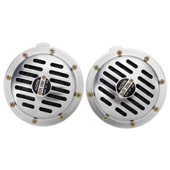 

12V 115DB Universal Chrome-Plated Car Horn Compact Super-Sound Car Truck Motorcycle Waterproof Grille Horn Accessories