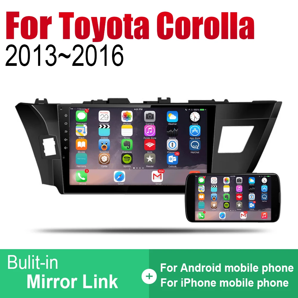 Автомобильный плеер для Toyota Corolla 2013 2014 2015 2016 GPS навигация Автомобильная
