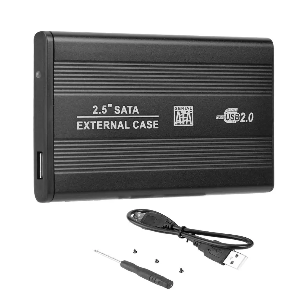 2 5 дюйма SSD жесткий диск чехол SATA USB2.0 HDD коробка Алюминий сплав Портативный