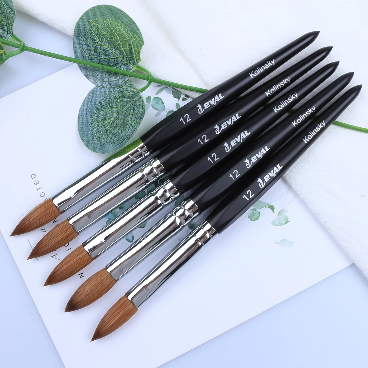 Eval Pure Kolinsky Hair Nail Brushes Acrylic Nail Painting Brush Professional UV GEL Nail Manicure Powder Pedicure Art Tools 6
