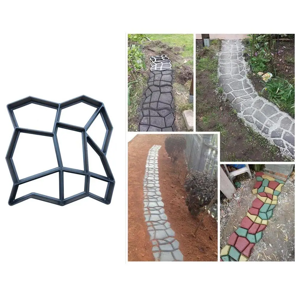 

Garden DIY Plastic Path Maker Pavement Model Concrete Stepping Stone Cement Paving Mould Brick Best Price