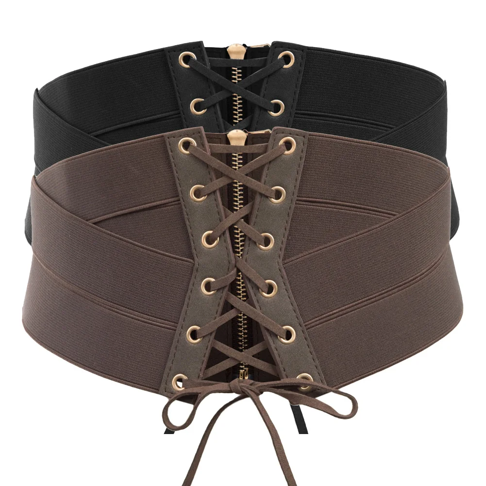 Пояс из искусственной кожи Регулируемый Cincher Женский корсет винтажный Готический стимпанк широкий эластичный ретро