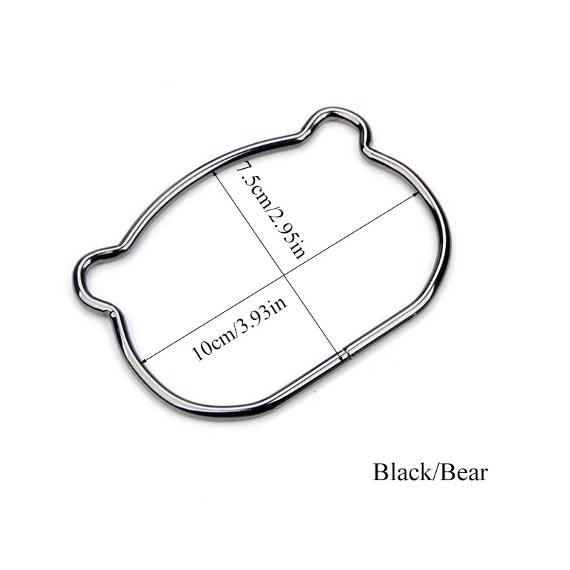 1 шт. Милая металлическая сумка с кошачьими ушками замена ручки для DIY сумки на плечо изготовление сумки аксессуары - Цвет: black bear