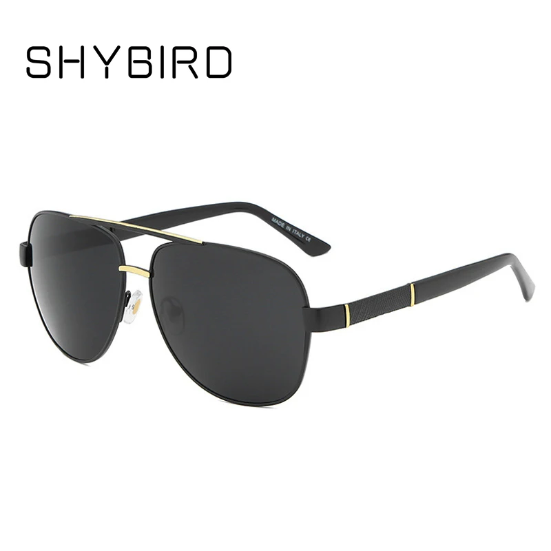 

2019 New SHY BIRD Brand Men Driving Glasses Retro Pilot Sunglasses Men's Black Lens Fishing Travel Cool Classic Fashion Designer