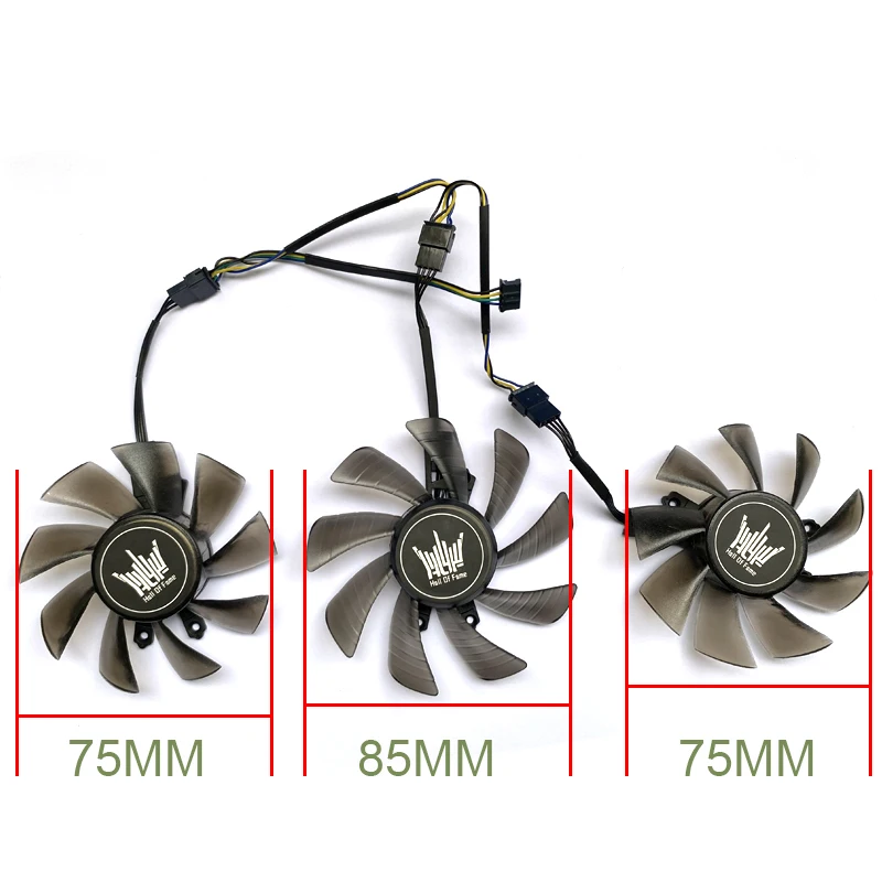 NEW 3PCS 75MM 85MM HOF GTX970 GPU Fan For GALAXY GEFORCE GTX 970 GTX 980 TI HOF Graphics 4PIN FY09015L12LPA  GA91S2U