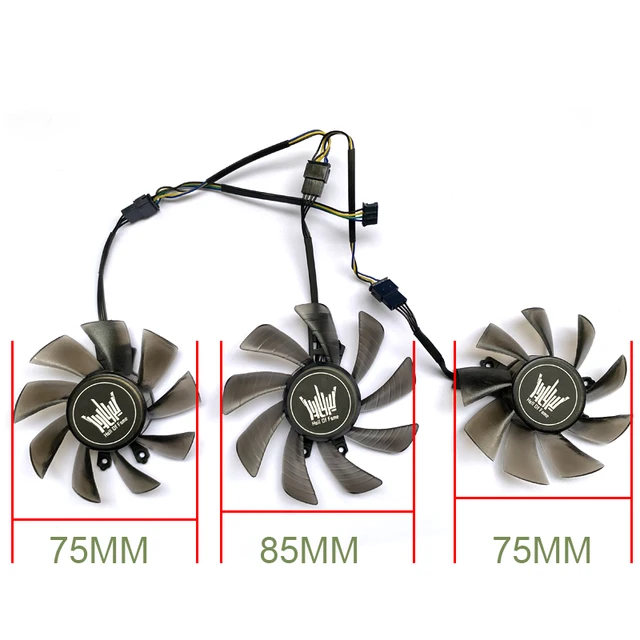 NEW 3PCS 75MM 85MM HOF GTX970 GPU Fan For GALAXY GEFORCE GTX 970 GTX 980 TI HOF Graphics 4PIN FY09015L12LPA  GA91S2U GA91S2U