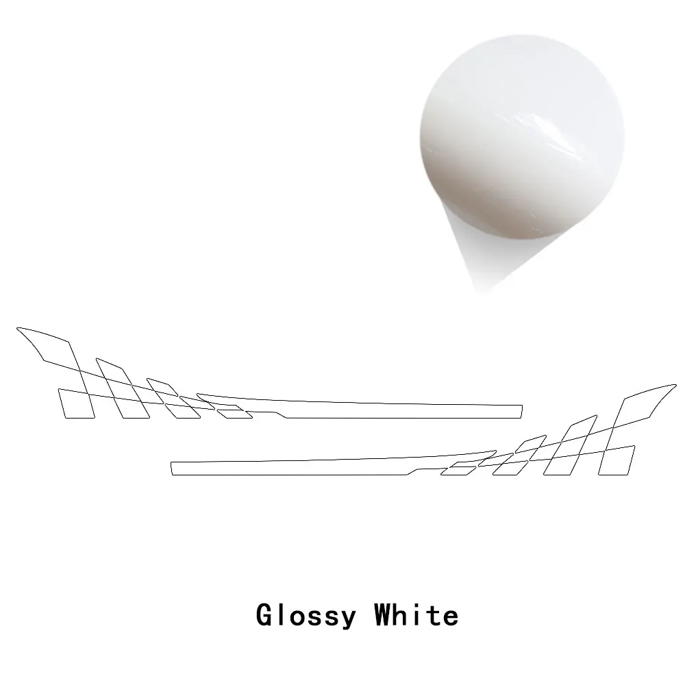 glossy white 2 шт. гоночная решетка стиль двери боковые полосы СТИКЕРЫ Графика винил тела наклейка для MINI Cooper S F56 один JCW аксессуары - Название цвета: glossy white