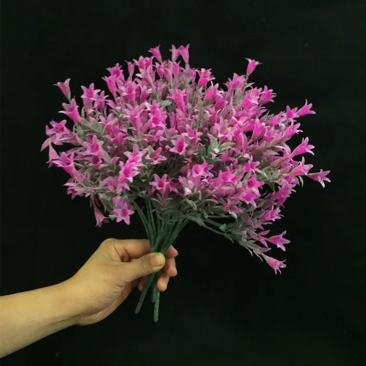 Поддельные тафтинг Bellflower(6 стеблей/пучок) 12," Длина Моделирование пластик мини-лилия для дома Свадебные Декоративные искусственные цветы