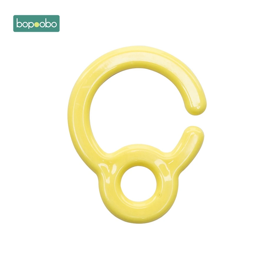 Bopoobo 5 шт. пластиковые кольца для прорезывания зубов для детских колясок, игрушки, крючок для пустышки, пластиковые прорезывания зубов, Diy зажимы для пустышки, Детские Прорезыватели - Цвет: Yellow hook