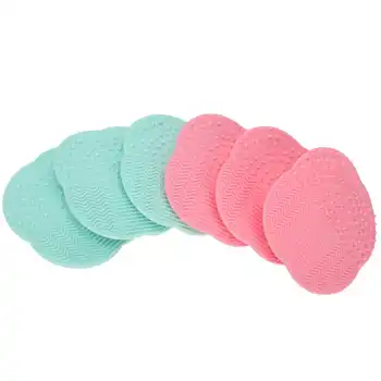 

Lip Stick Makeup Liquid Lipstick Silicone Makeup Brush Cleaner Pad Makeup Brush Scrubber Board (Pink+Mint Green) Matte