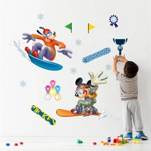 Cartoon Disney Mickey Goofy Ski Competition Wall Stickers For Kids Rooms Bedroom Home Decor Wall Decals Pvc Mural Art Wallpaper Cartoon Disney Mickey Goofy Ski Competition Wall Stickers For Kids Rooms Bedroom Home Decor Wall Decals Pvc Mural Art Wallpaper