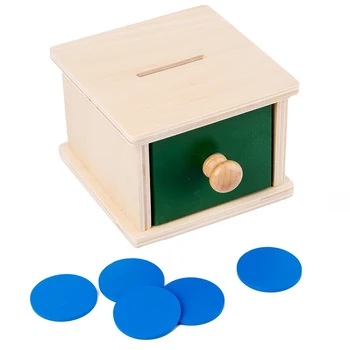 

Wooden Coin Box Hand-eye Coordination Training Toy Educational Toy for Kids Hand-eye Coordination Montessori Educational Toys