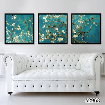 

Abstract Oil Painting Print on Canvas 3pcs Modular Van Gogh Flower Canvas Printing Painting Wall Art Picture forHome Decor