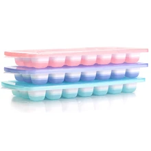 3 Packs Ice Cube Trays Flexible Ice Trays with Spill-Resistant Lids Easy Release Ice Trays Make 63 Ice Cube,Stackable,Dishwash