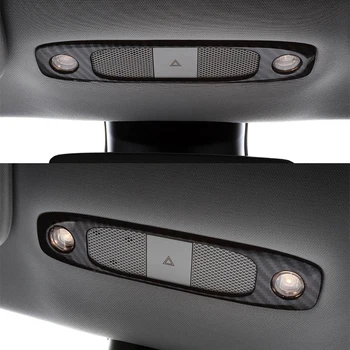 

Fit for Tesla Model 3 2018 2019 2020 Car Styling ABS Carbon Front&Rear Reading Light Lamp Cover Trim 2pcs Auto Accessories