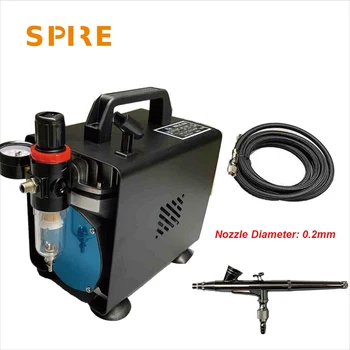 

AS18B Air Compressor Dual-action Airbrush Compressor Kit with 0.2mm Spray Gun for Paint Art Craft Tattoo Tool Set
