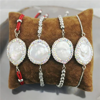 

adjustable 10pcs/lot Pearl bracelet,freshwater pearl with rope/copper bead/fine chain bracelet,handmade cheap jewelry