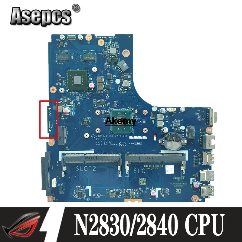 

ZIWB0/B1/E0 LA-B101P For Lenovo B50-30 N50-30 Motherboard N2830/N2840 CPU LA-B101P Rev: 1A motherboard Test