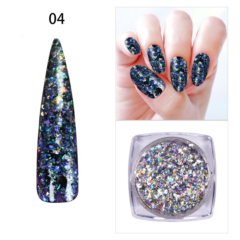 BeautyBigBang, 0,2 г, хамелеон, лак для ногтей, неровные блестки, порошок кораллового цвета, блестки, маникюрные украшения ногти, блестки - Цвет: 04