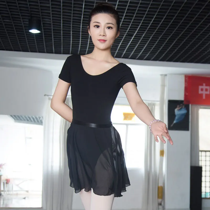 

Adult Collocation Skirt Gauzy Dance Dress Lace-up Half-length "Practice Skirt Waist Women's Ballet Gym Outfit Semi-Permeable