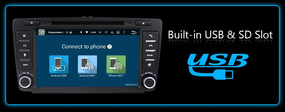 Excellent Eunavi 2 din Android 9.0 Car DVD Player GPS Navigation For Skoda Octavia 2014 2015 A7 Radio Stereo Multimedia car pc 2G RAM 25