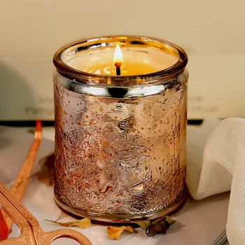 

Perfume Candles Aromatherapy Scented Fragrance Stand White Soy Wax Candles Pedestal Candele Profumate Glass Jar Bulk EA60LZ