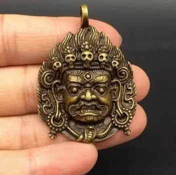 Непальский большой черный небо Будда Дхарма маленький кулон твердая латунь