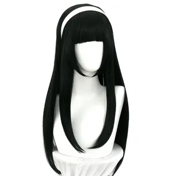 

JINKAILI Long Straight Black Wig Synthetic Wigs For Women Natural Bangs Hair For Woman Black Cosplay Heat Resistant Wigs