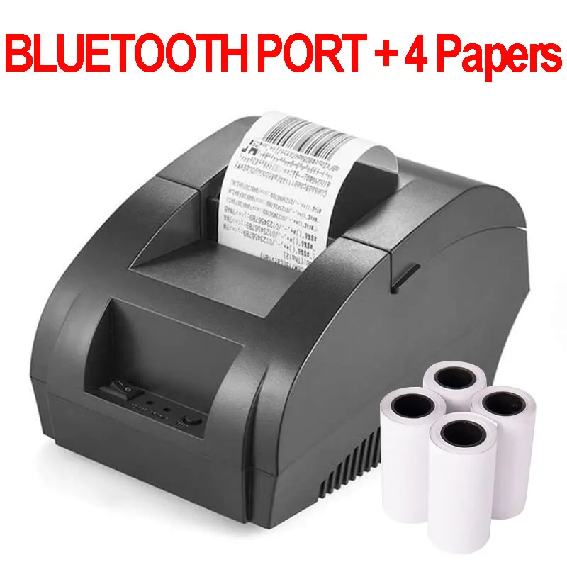 Bluetooth x4 Papers Zjiang термопринтер 58 мм POS чековый принтер Bluetooth USB порт для мобильного телефона Android iOS Windows и супермаркета - Цвет: Bluetooth x4 Papers
