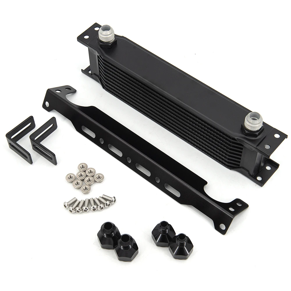 10 Rows Oil Cooler Kit AN10 M-Model Oil Cooler With Bracket And AN6 AN8 Adapter
