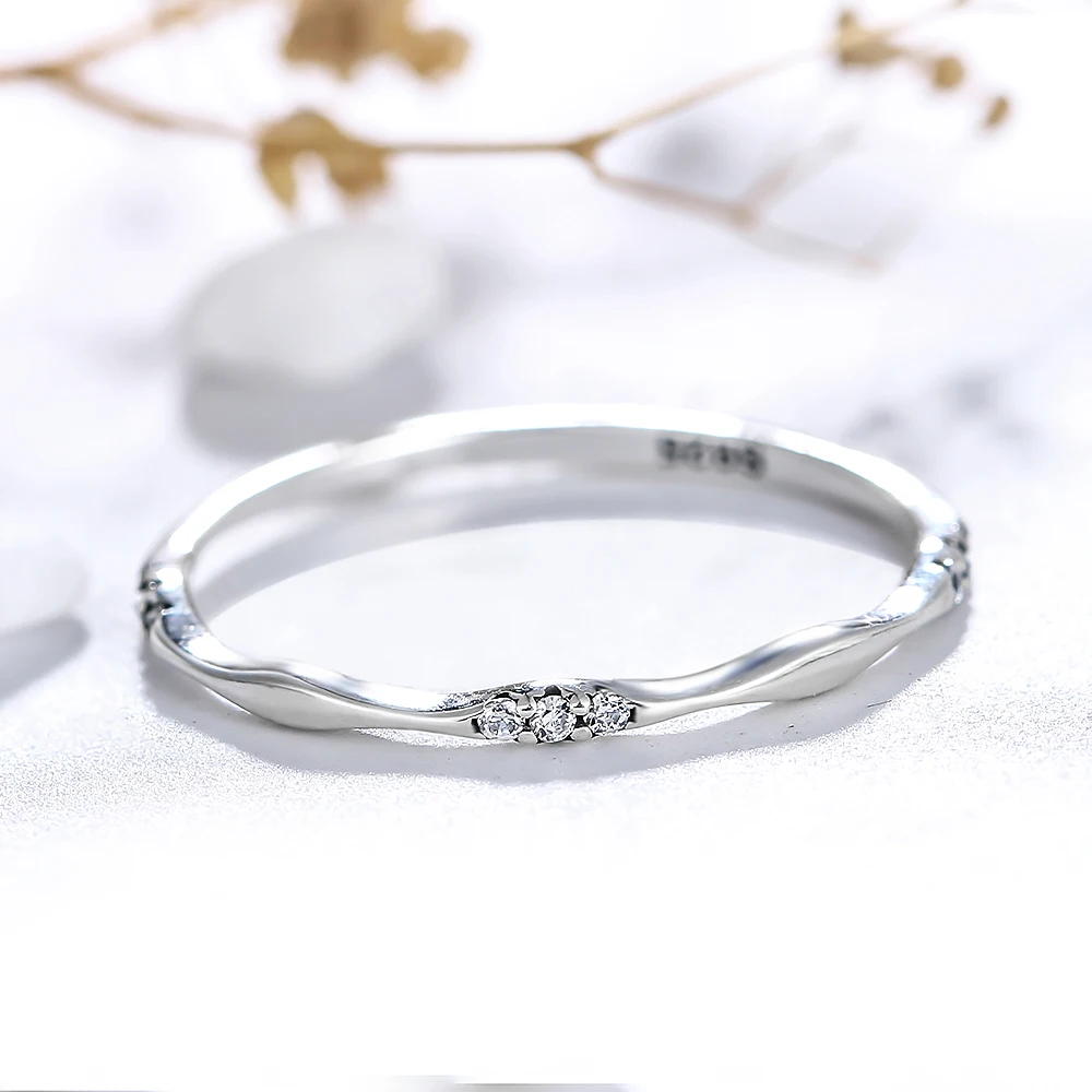 Real 925 Sterling Silver Zircon Round Geometric Ring For Women Cute Fine Jewelry Minimalist Accessories Mother's Day Gifts silver rings,silver ring