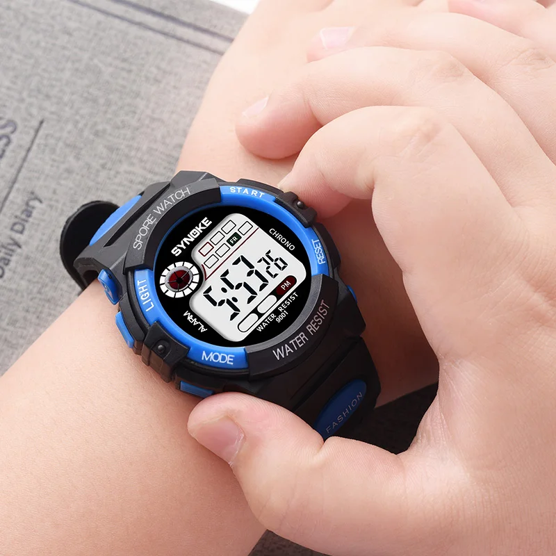 SYNOKE детские спортивные часы, светильник, цифровые часы для мальчиков и девочек, детские многофункциональные часы, montre enfant garcon