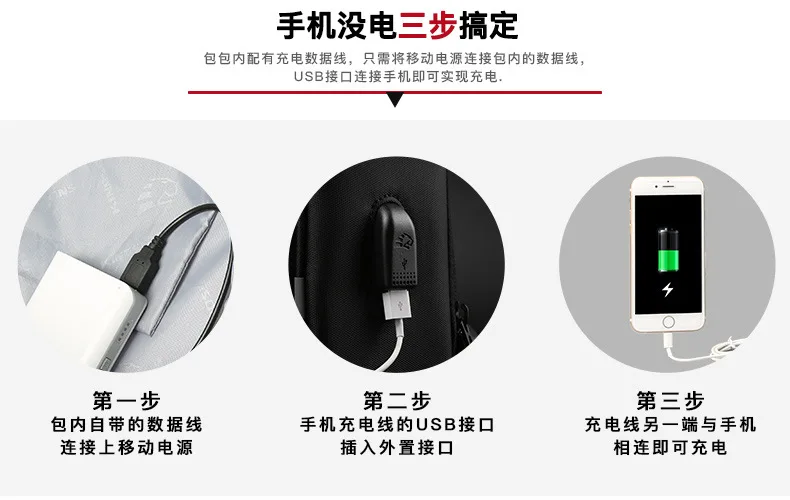 Kingsons напрямую от производителя продавая одно плечо грудь пакет usb порт для зарядки подзарядка мобильного телефона рюкзак поколение жира