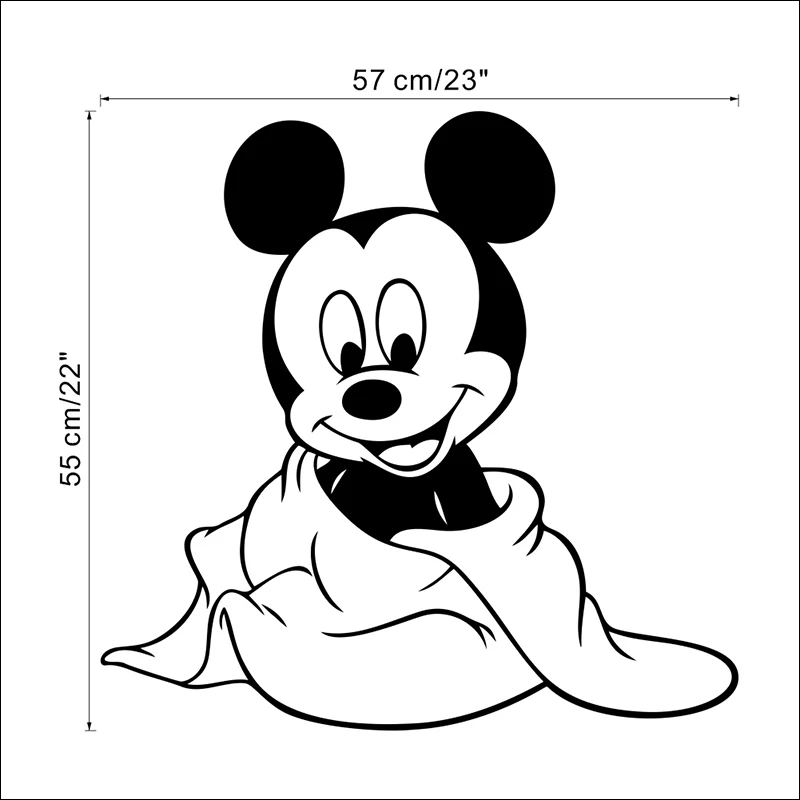 Cartoon Mickey Mouse Wall Stickers Self Adhesive Vinyl Wallpaper For Kids Baby's Rooms Decals Creative Sticker Adesivo De Parede