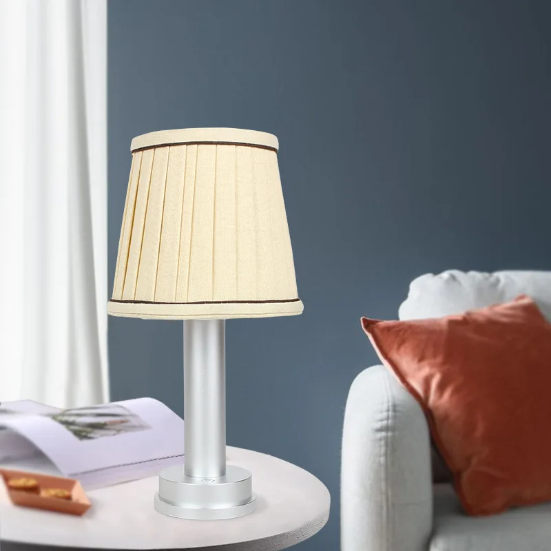 

Fabric lampshade charging table lamp creative hotel bedside lamp home rechargeable led table lamp