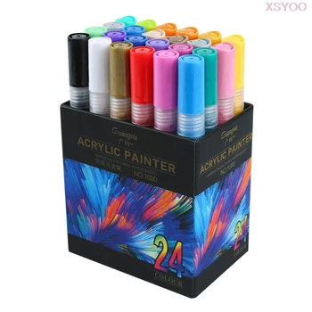 

GN 3mm Acrylic Paint Marker pen Detailed Marking Color Paint Pens for Ceramic Rock Glass Porcelain Mug Wood Fabric Canvas