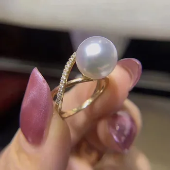 

Classic Rings Resizable Design Rings Base 925 Silver Pearl Rings Settings Women DIY Pearl Rings Accessory No Pearl