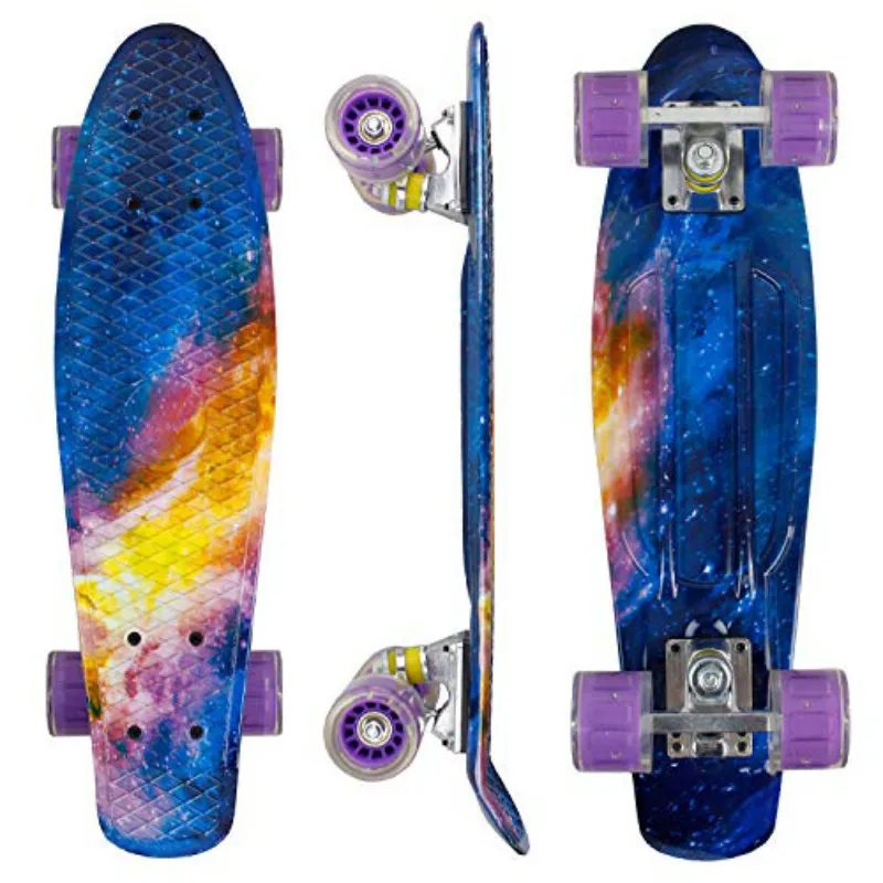 Nuovo Arrivo Flame Mini Cruiser Skateboard Fish Board Scooters Penny Retro Printed Fishboard 57*15*10Cm Kid Bambini Skate Board