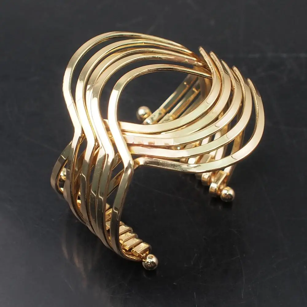 

Punk Alloy Geometric Bracelets Women Charm Jewelry Gold Color Alloy Cuff Bangles Dress Accessories UKMOC
