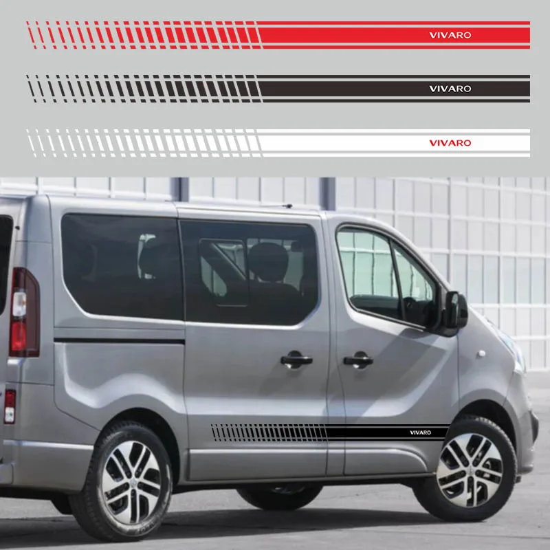 2 шт./лот автомобильные боковые полосы наклейки для Opel Vivaro короткая Автомобильная