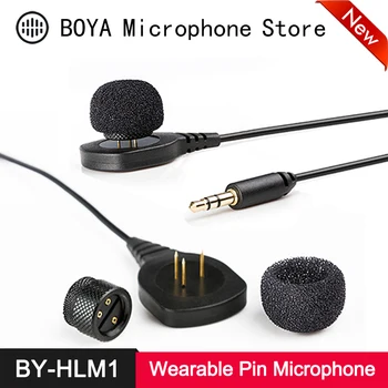 

BOYA BY-HLM1 Omnidirectional Wearable Pin Microphone for Canon Nikon Sony DSLR Camera Camcorder 3.5mm Audio Video Recording Mic