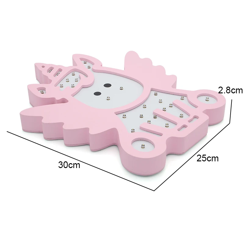 Розовый синий светодиодный ночник для детской комнаты, единорог, сова, слон, Батарейная мебель, ночник для дома, кофейня, украшение, настенный светильник