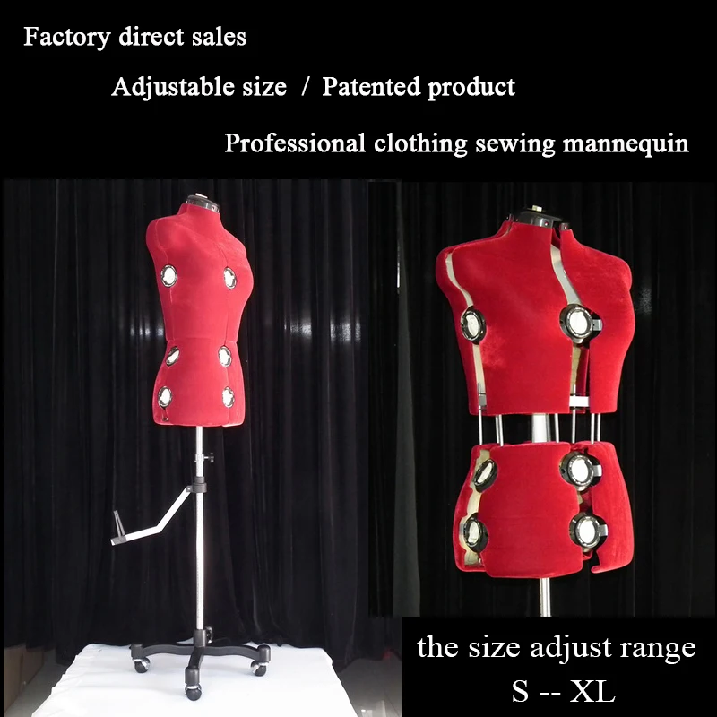 Регулируемый размер, профессиональный уровень, швейный манекен, вставляемый иглой, половина тела, для женщин, Модельер для одежды, дизайнер